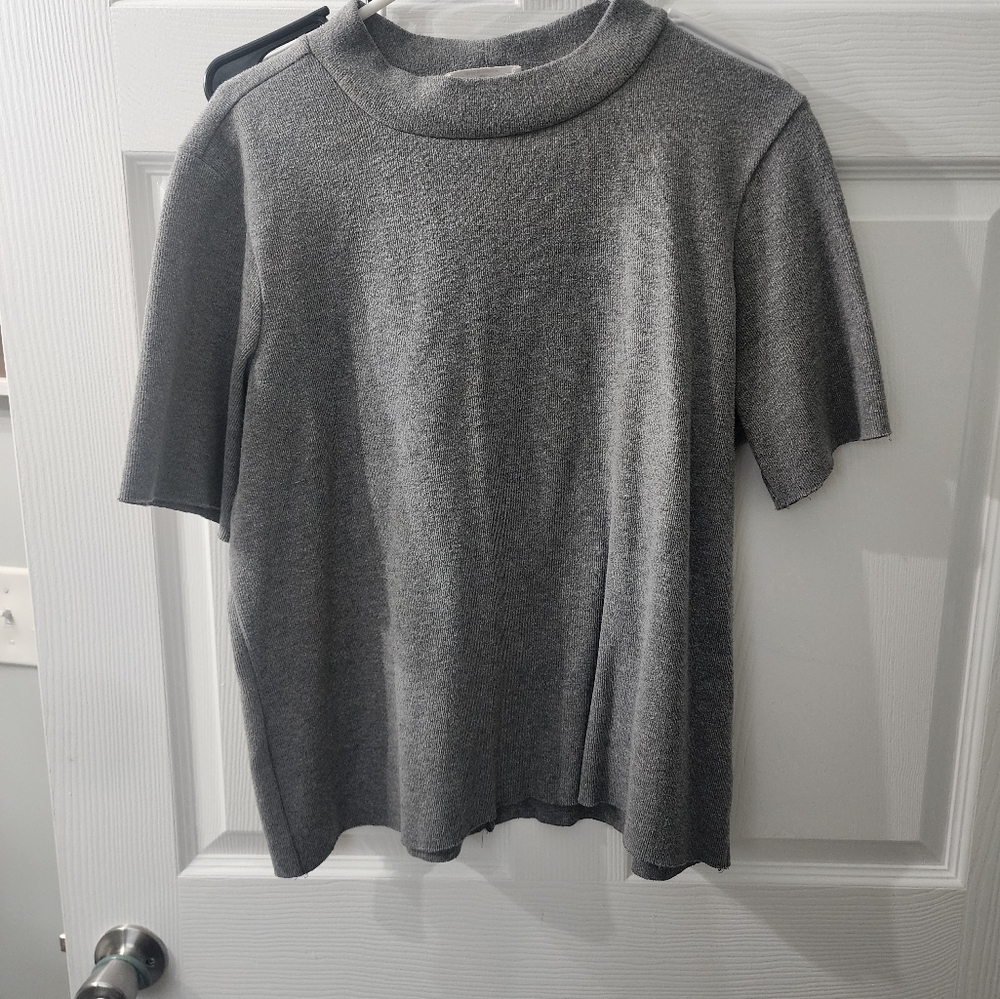 Zenana grey ribbed sweater
